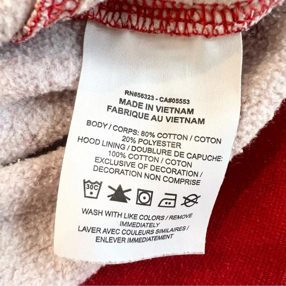 Nike Essentials Red All Over Print Pullover Hoodie Sweatshirt Size Small